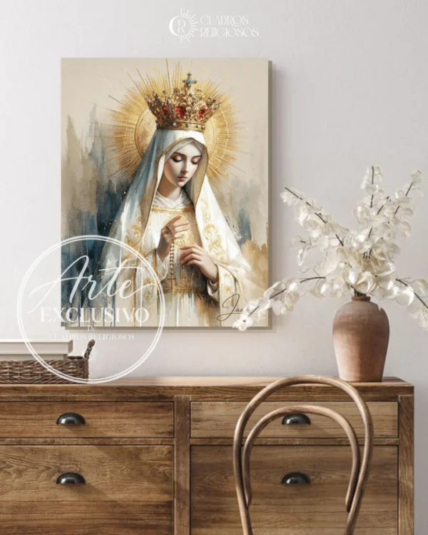 Cuadro de la Virgen de Fátima para sala — El silencio de María