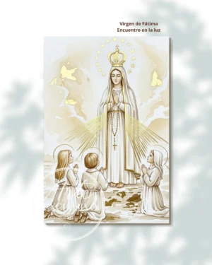 virgen-de-fatima-encuentro-en-la-luz-presentacion Cuadro moderno de la Virgen de Fátima — Encuentro en la luz