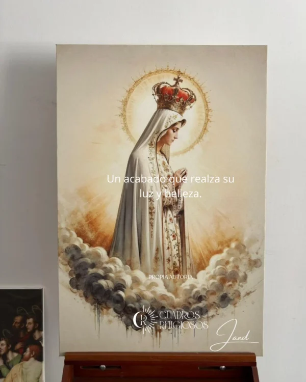 Cuadro de la Virgen de Fátima para sala — Entre cielo y calma