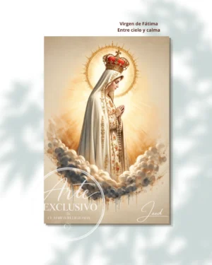 Cuadro de la Virgen de Fátima para sala — Entre cielo y calma