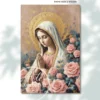 Cuadro de la Virgen de Fátima para sala — Entre rosas y oración