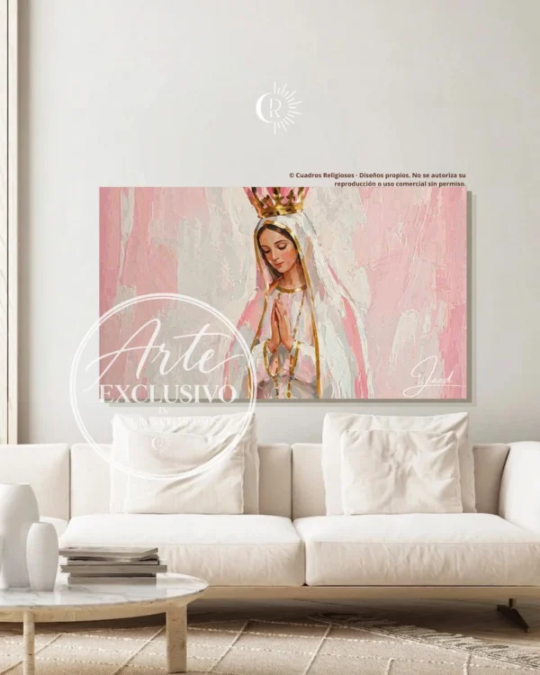 virgen-de-fatima-jardin-de-plegarias-horizontal Cuadro de la Virgen de Fátima para sala — Jardín de plegarias
