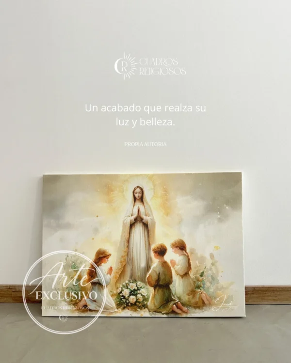 Cuadro de la Virgen de Fátima para sala — La ternura nos reúne