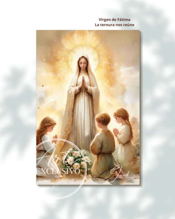 Cuadro de la Virgen de Fátima para sala — La ternura nos reúne