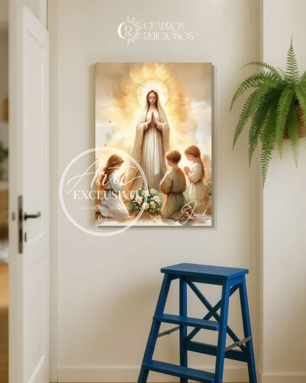 Cuadro de la Virgen de Fátima para sala — La ternura nos reúne