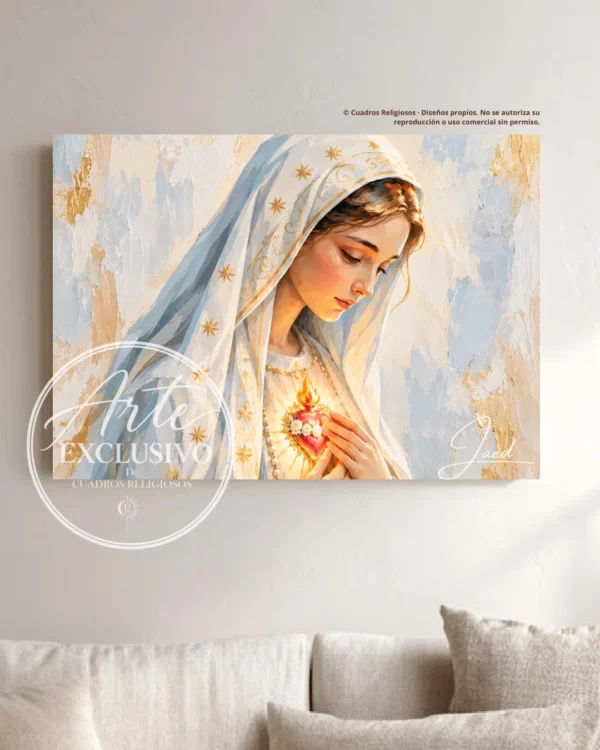 Cuadro moderno de la Virgen de Fátima — Luz en el alma
