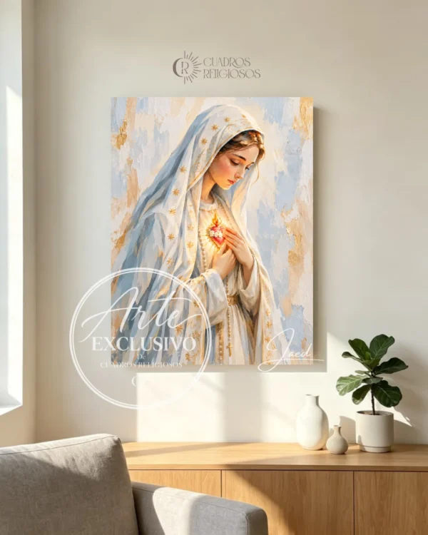 Cuadro moderno de la Virgen de Fátima — Luz en el alma