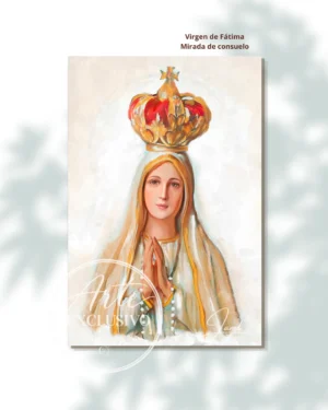 Cuadro de la Virgen de Fátima para sala — Mirada de consuelo
