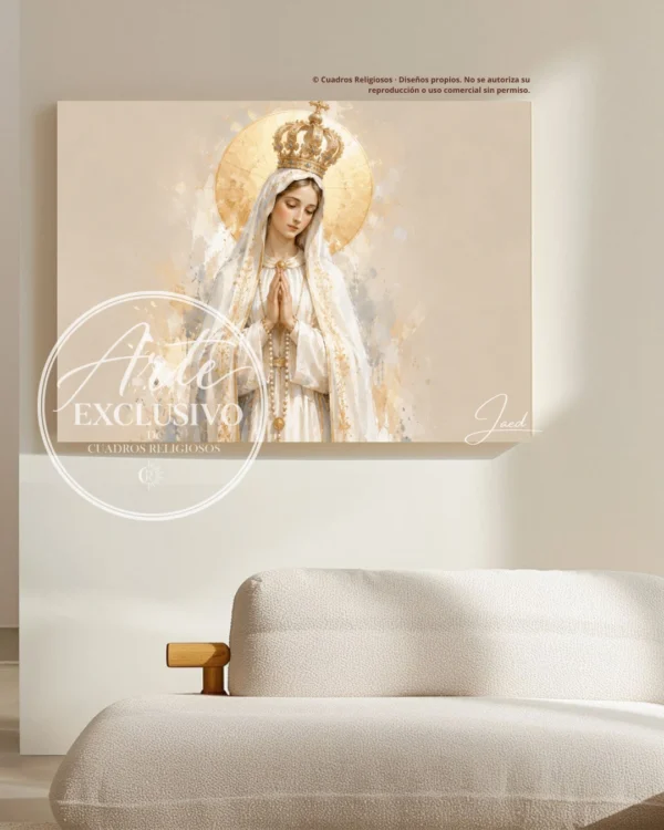 Cuadro de la Virgen de Fátima para sala — Paz en tu presencia