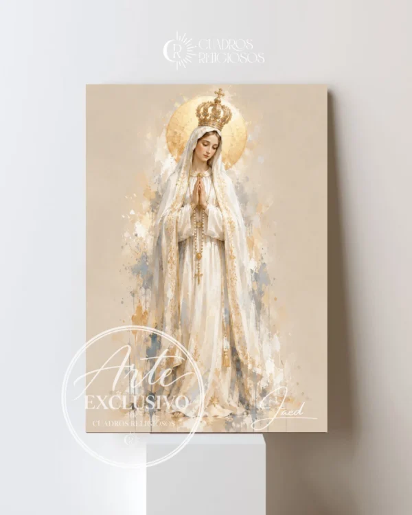 Cuadro de la Virgen de Fátima para sala — Paz en tu presencia