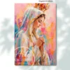 Cuadro abstracto de la Virgen de Fátima — Plegaria en colores
