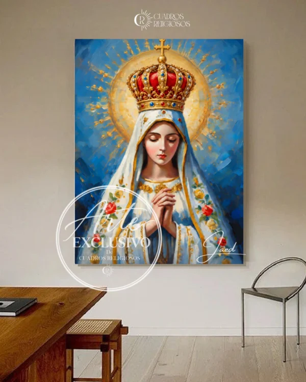 virgen-de-fatima-reina-de-la-paz-vertical Cuadro de la Virgen de Fátima — Reina de la paz