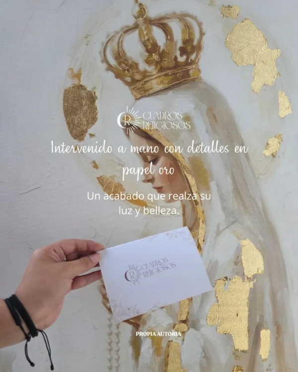 Cuadro moderno de la Virgen de Fátima — Reina del Rosario