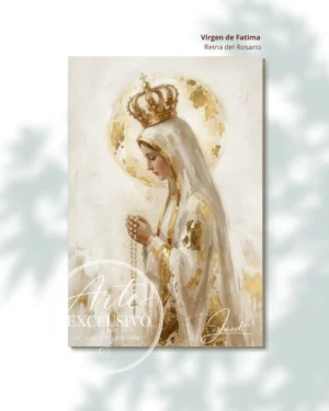 Cuadro moderno de la Virgen de Fátima — Reina del Rosario