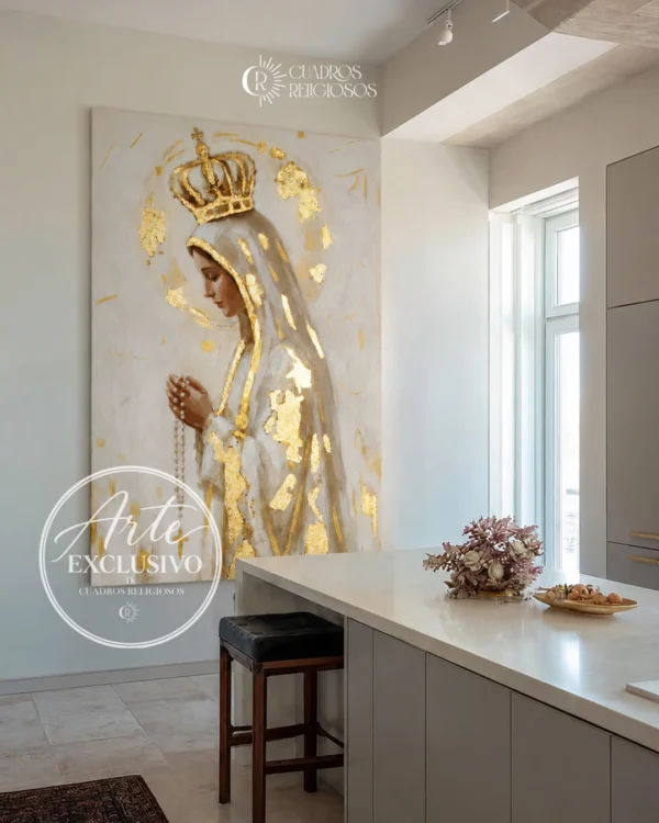 Cuadro moderno de la Virgen de Fátima — Reina del Rosario