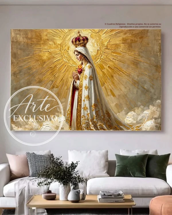 Cuadro de la Virgen de Fátima para sala — Resplandor de fe