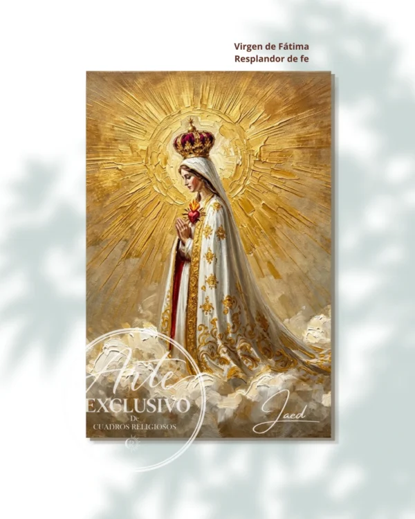 Cuadro de la Virgen de Fátima para sala — Resplandor de fe