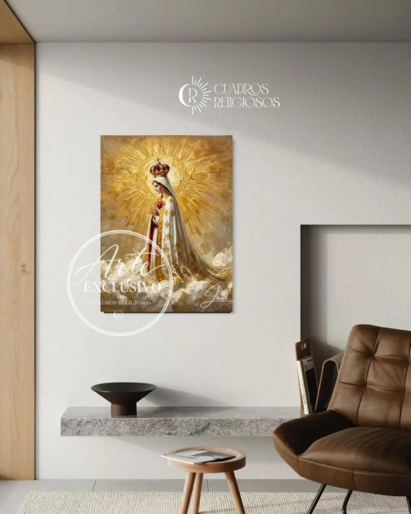Cuadro de la Virgen de Fátima para sala — Resplandor de fe