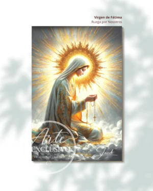 virgen-de-fatima-ruega-por-nosotros-presentacion Cuadro de la Virgen de Fátima para sala — Ruega por Nosotros