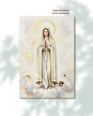 Cuadro moderno de la Virgen de Fátima — Serena presencia