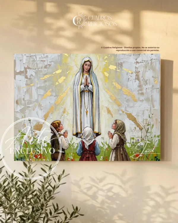 Cuadro moderno de la Virgen de Fátima — Unidos en oración