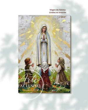 Cuadro moderno de la Virgen de Fátima — Unidos en oración