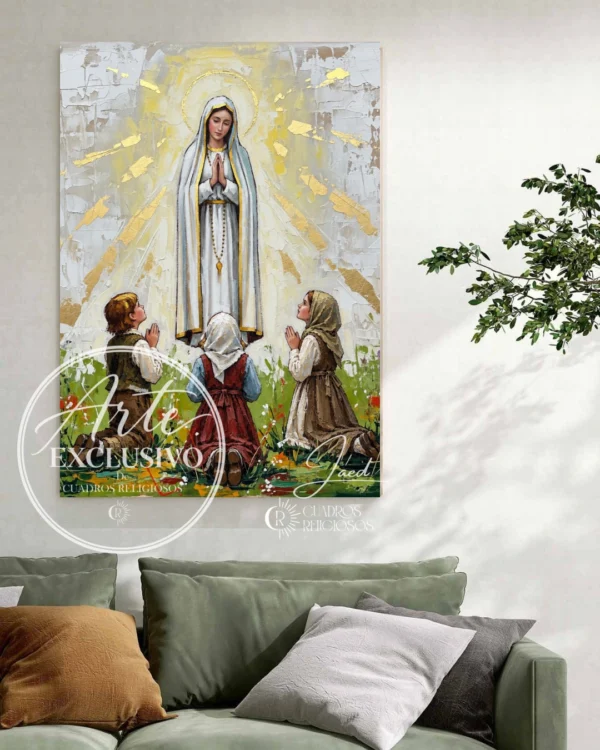Cuadro moderno de la Virgen de Fátima — Unidos en oración